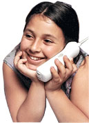 Little Girl talking on telephone
